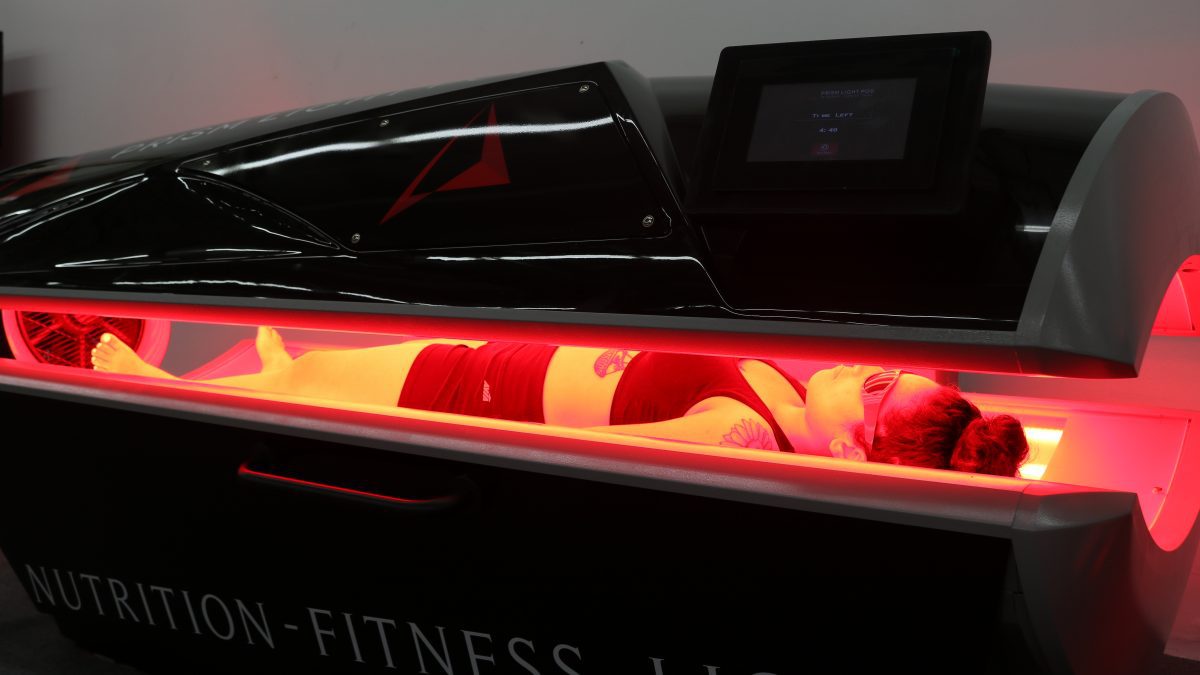 A Person Illuminated in the Prism Light Pod