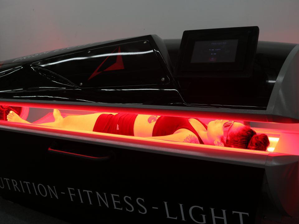 A Person Illuminated in the Prism Light Pod