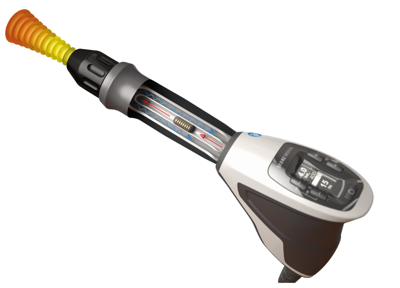 Shockwave handpiece emitting acoustic pressure waves